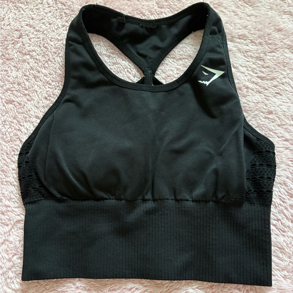 Gymshark Black Lace Detail Sports Bra